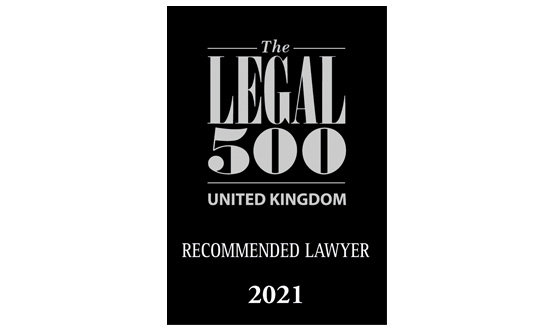 Legal 500 Recommeneded Lawyer 2021